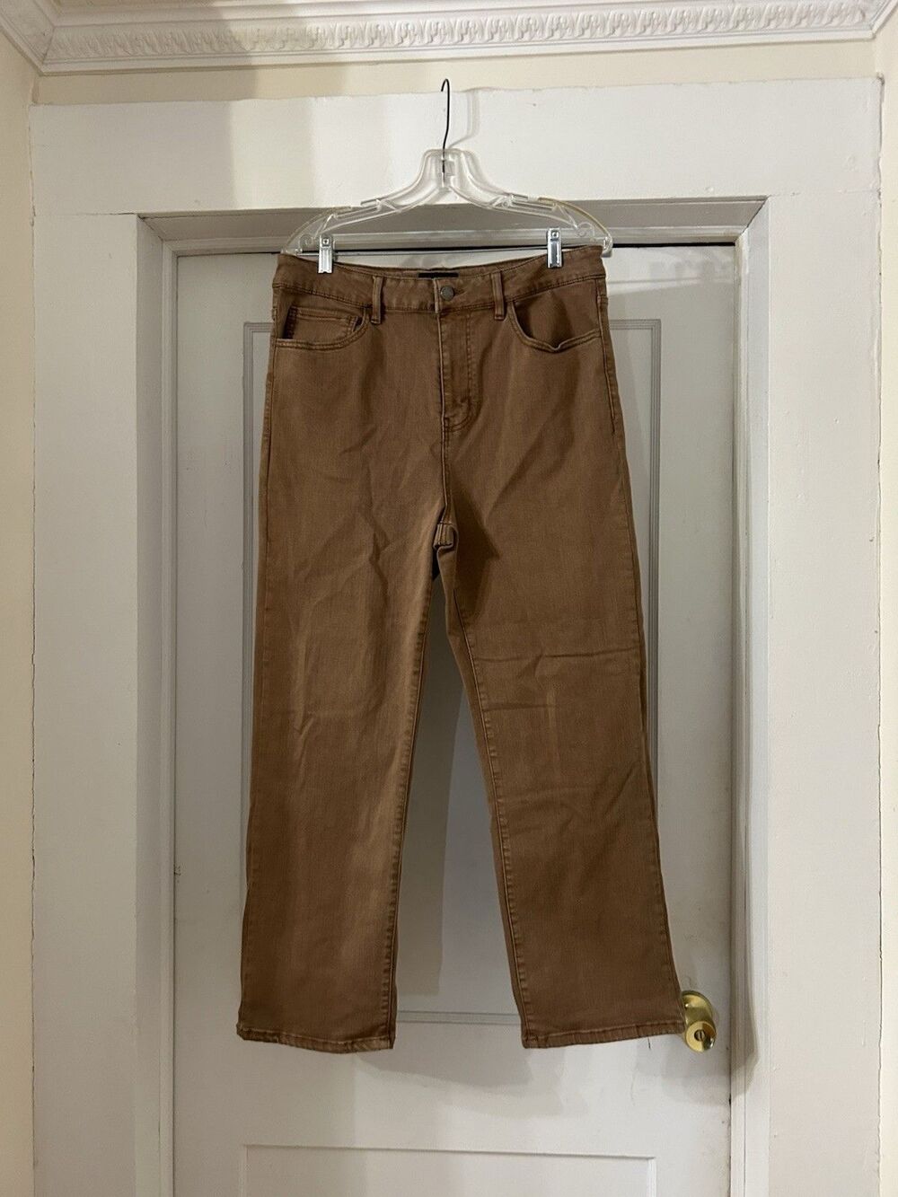 Well Worn Women's Classic Straight High Rise Jeans Brown Size 14/34 Stretch